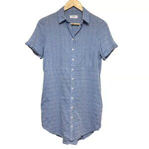 FRAME Shirt Dress Women XS Chambray Button Down Lightweight European Summer Chic
